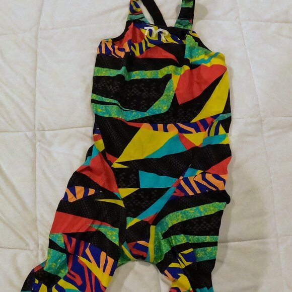 TYR Avictor Closed Back Tech Suit Geometric Bright Colors - Picture 2 of 5